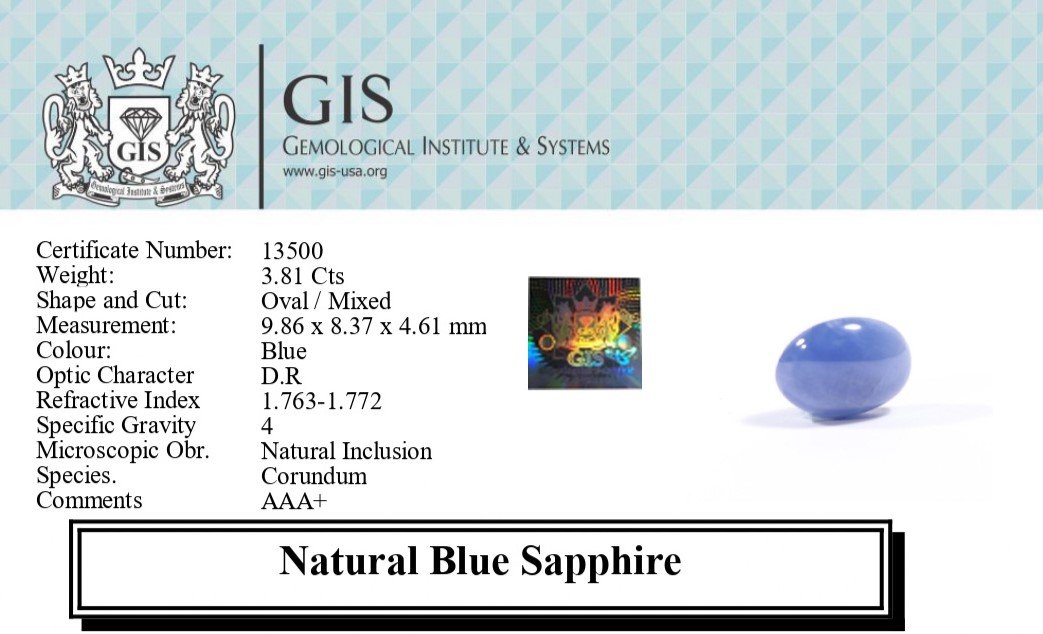 BSP12766 5 1 BLUE SAPPHIRE 3.81 Ct.