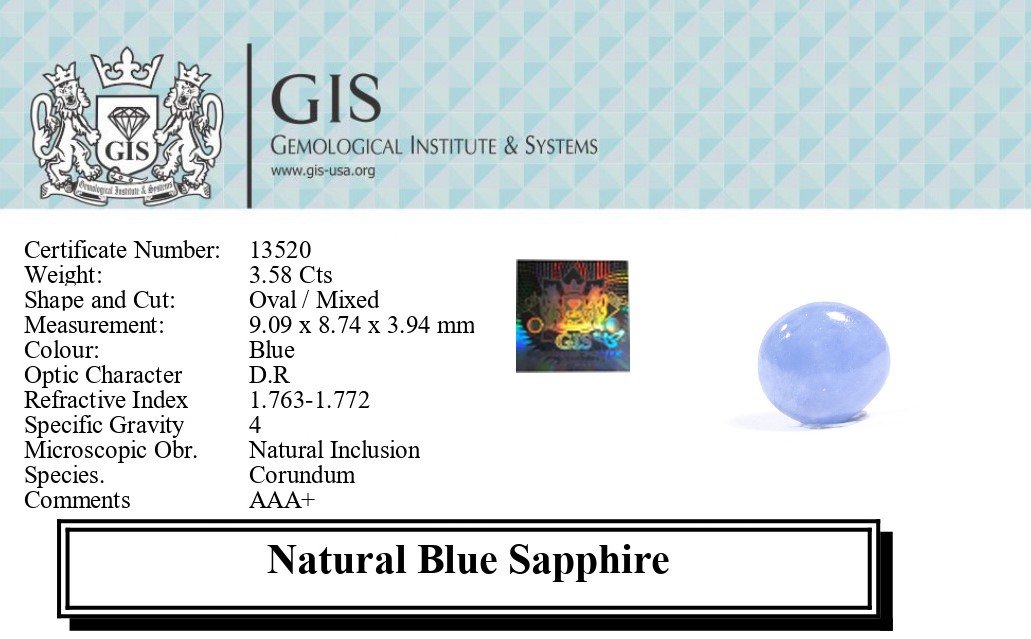 BSP12786 5 1 BLUE SAPPHIRE 3.58 Ct.