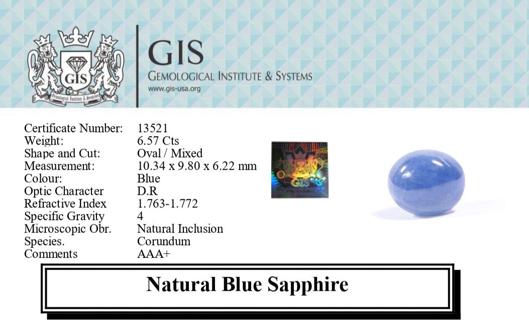 BSP12787 5 1 BLUE SAPPHIRE 6.57 Ct.