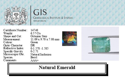 EMERALD 6.57 Ct. EMERALD 6.57 Ct.
