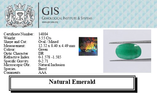 EMERALD 3.55 Ct.