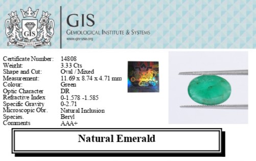 EMERALD 3.33 Ct.