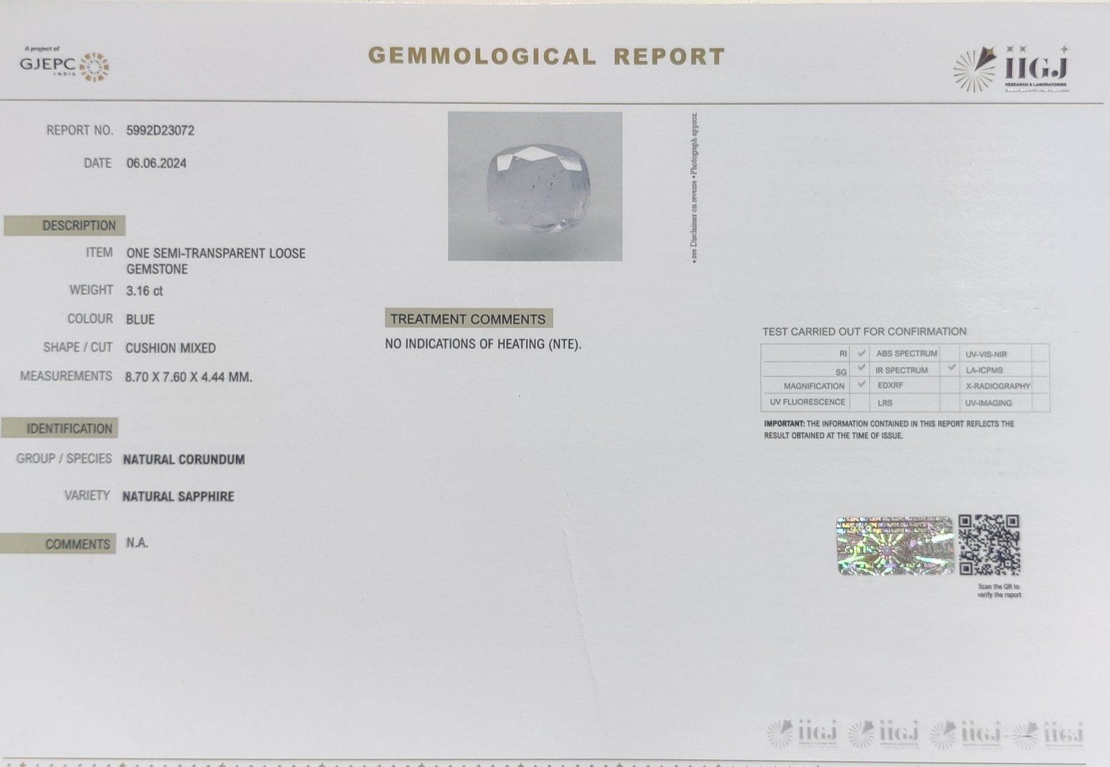 BSP13203 4 1 scaled BLUE SAPPHIRE 3.16 Ct.