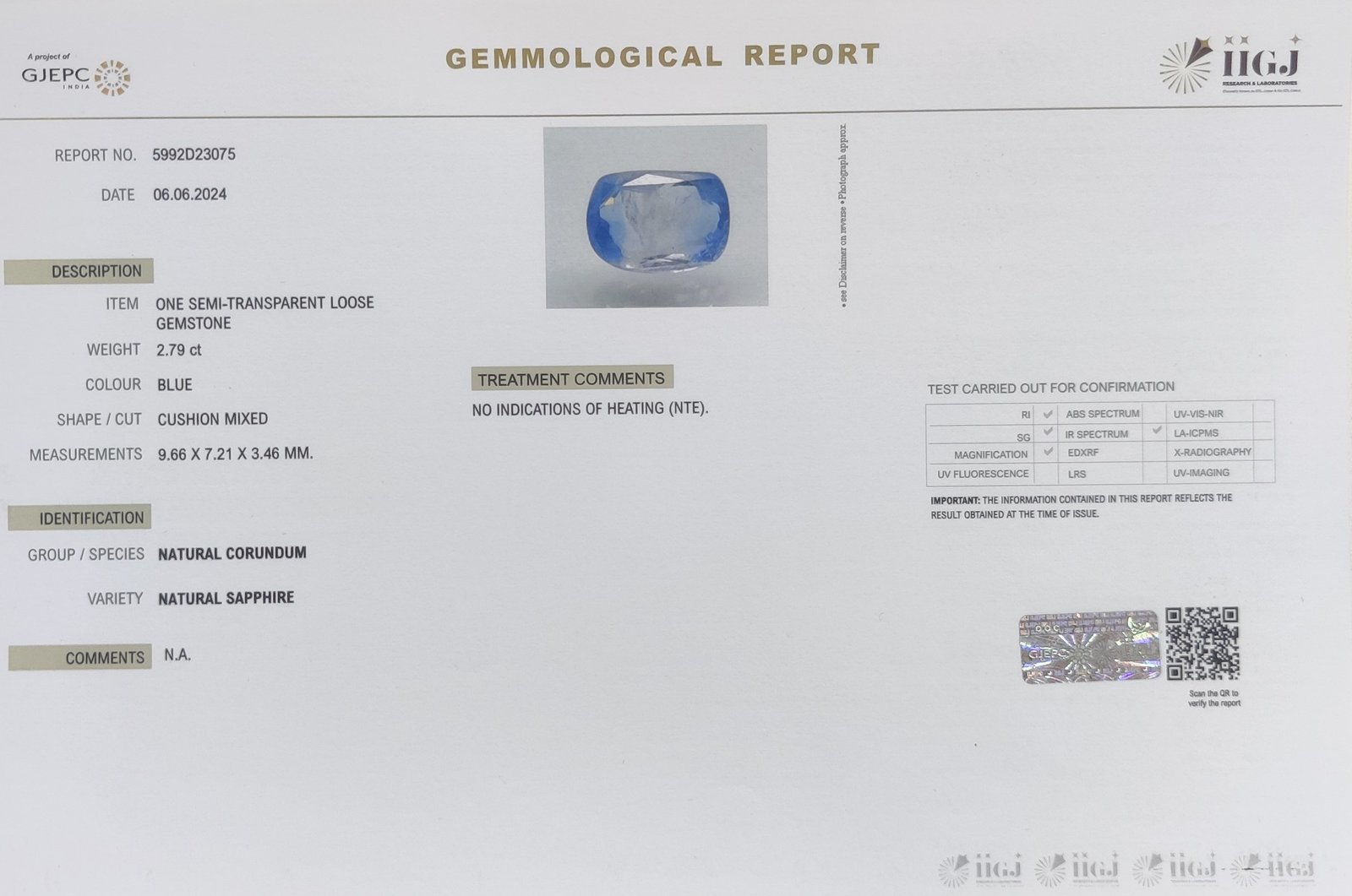 BSP13206 4 1 BLUE SAPPHIRE 2.71 Ct.
