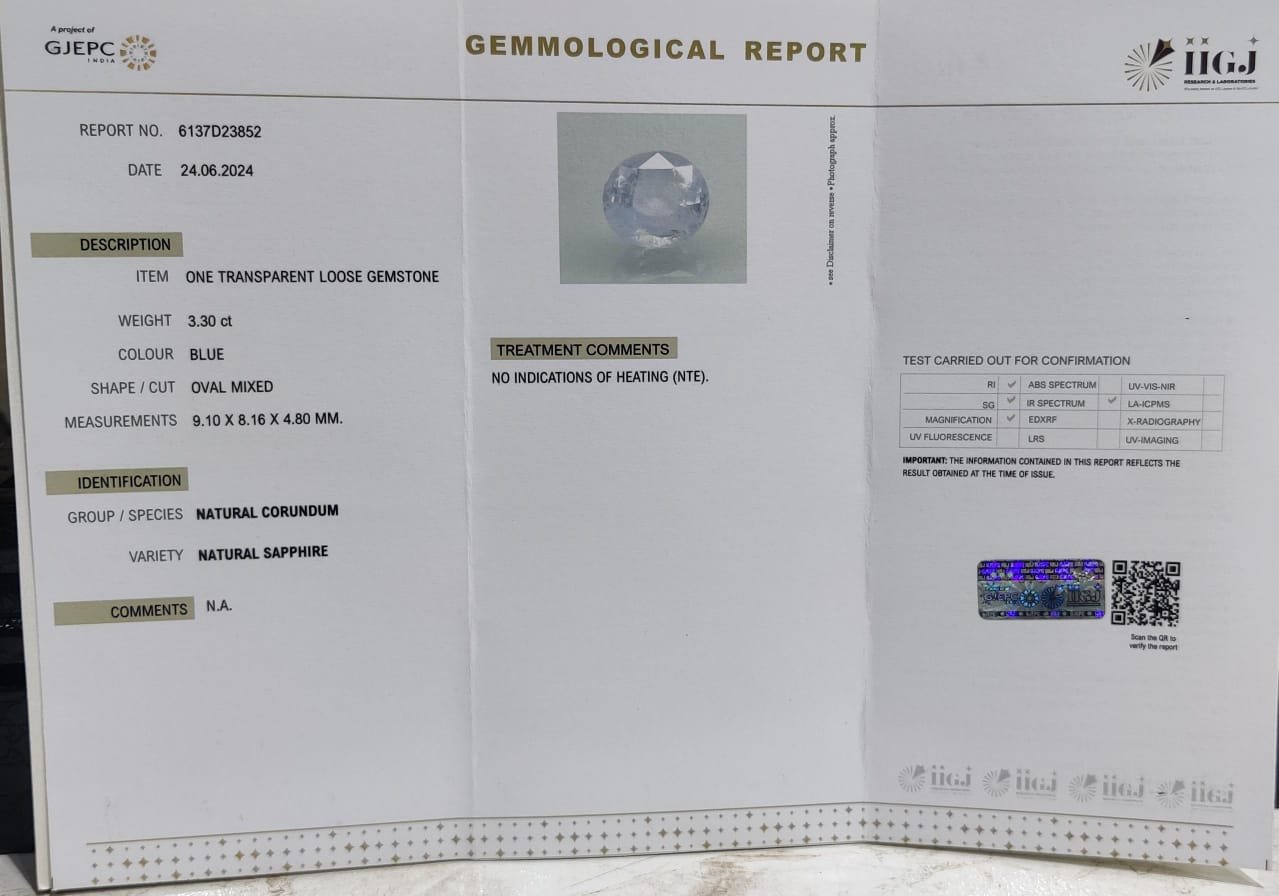 BSP13315 4 1 BLUE SAPPHIRE 3.3 Ct.