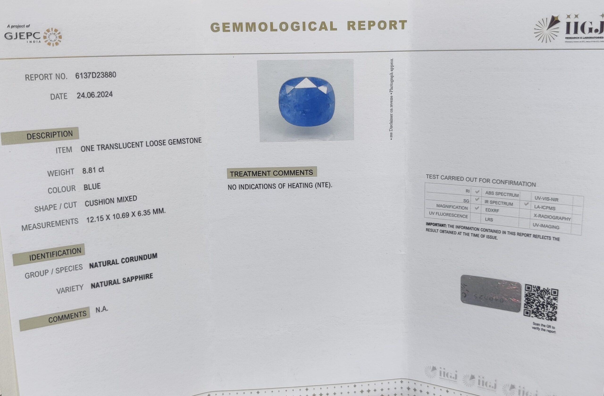 BSP13343 4 1 scaled BLUE SAPPHIRE 8.81 Ct.