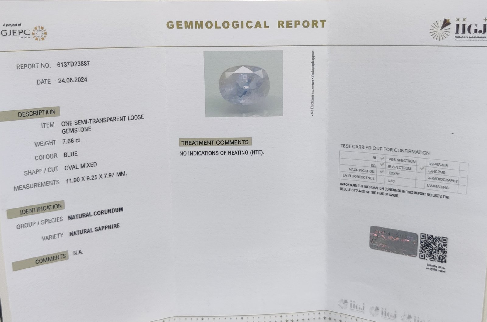 BSP13350 4 1 BLUE SAPPHIRE 7.66 Ct.