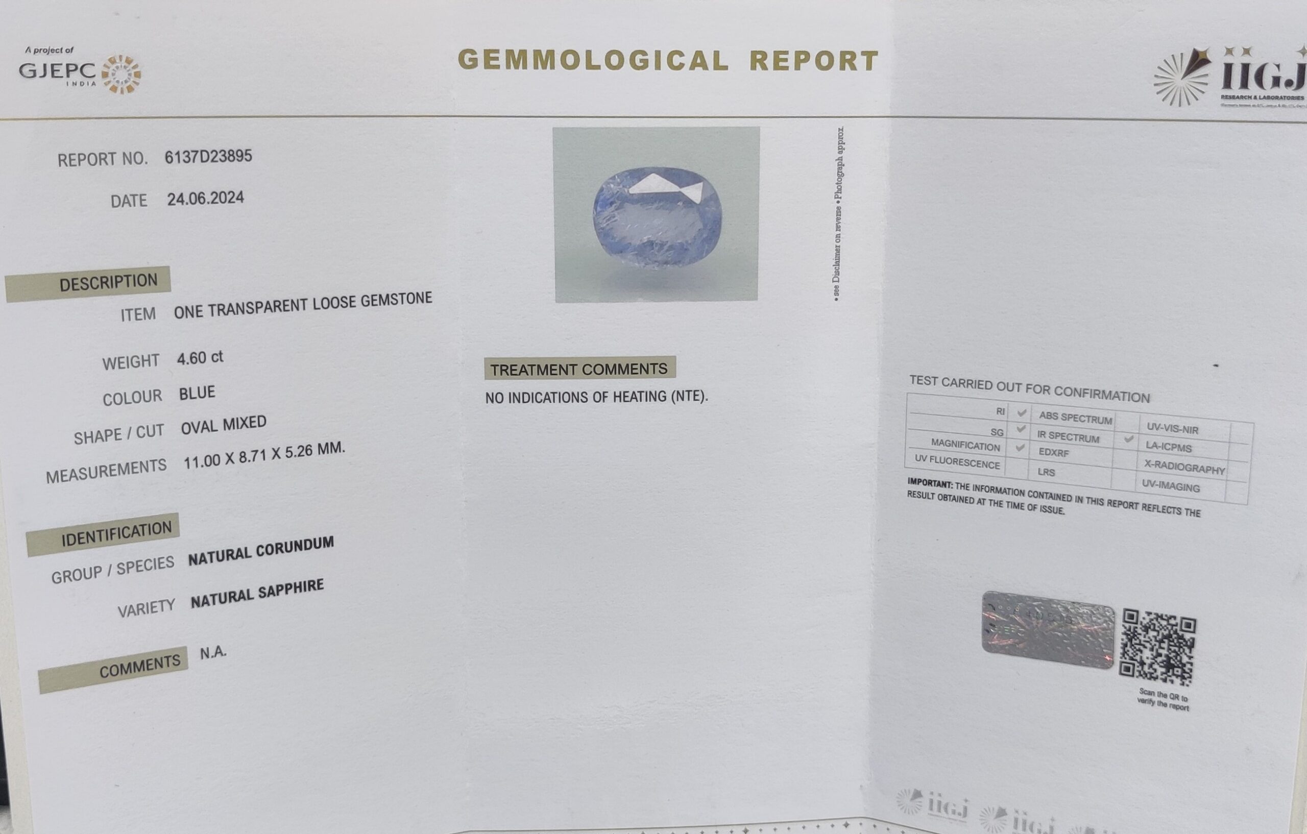 BLUE SAPPHIRE 4.6 Ct. 5 BSP13358 4 1 scaled BLUE SAPPHIRE 4.6 Ct.