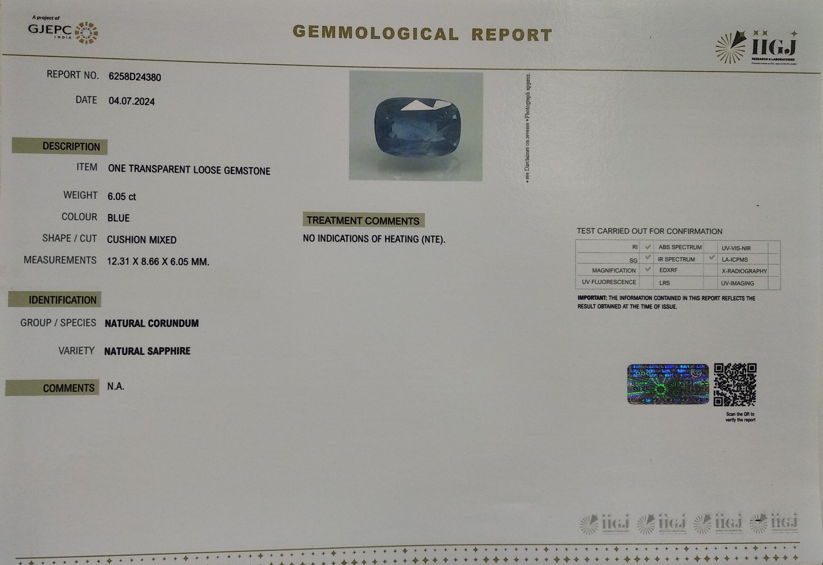 BSP13366 4 2 scaled BLUE SAPPHIRE 6.05 Ct.