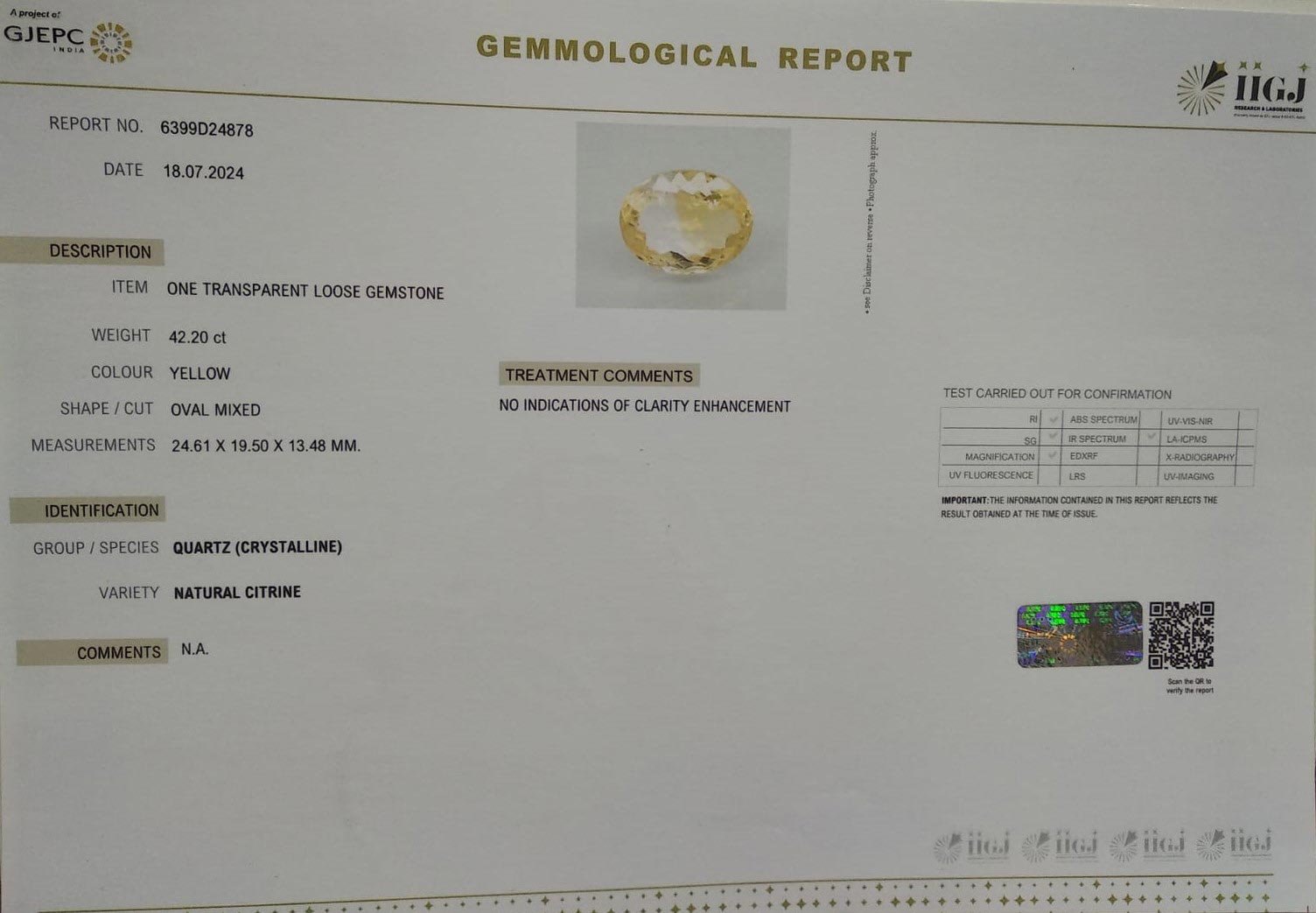 CIT2025 4 6 CITRINE 42.2 Ct.