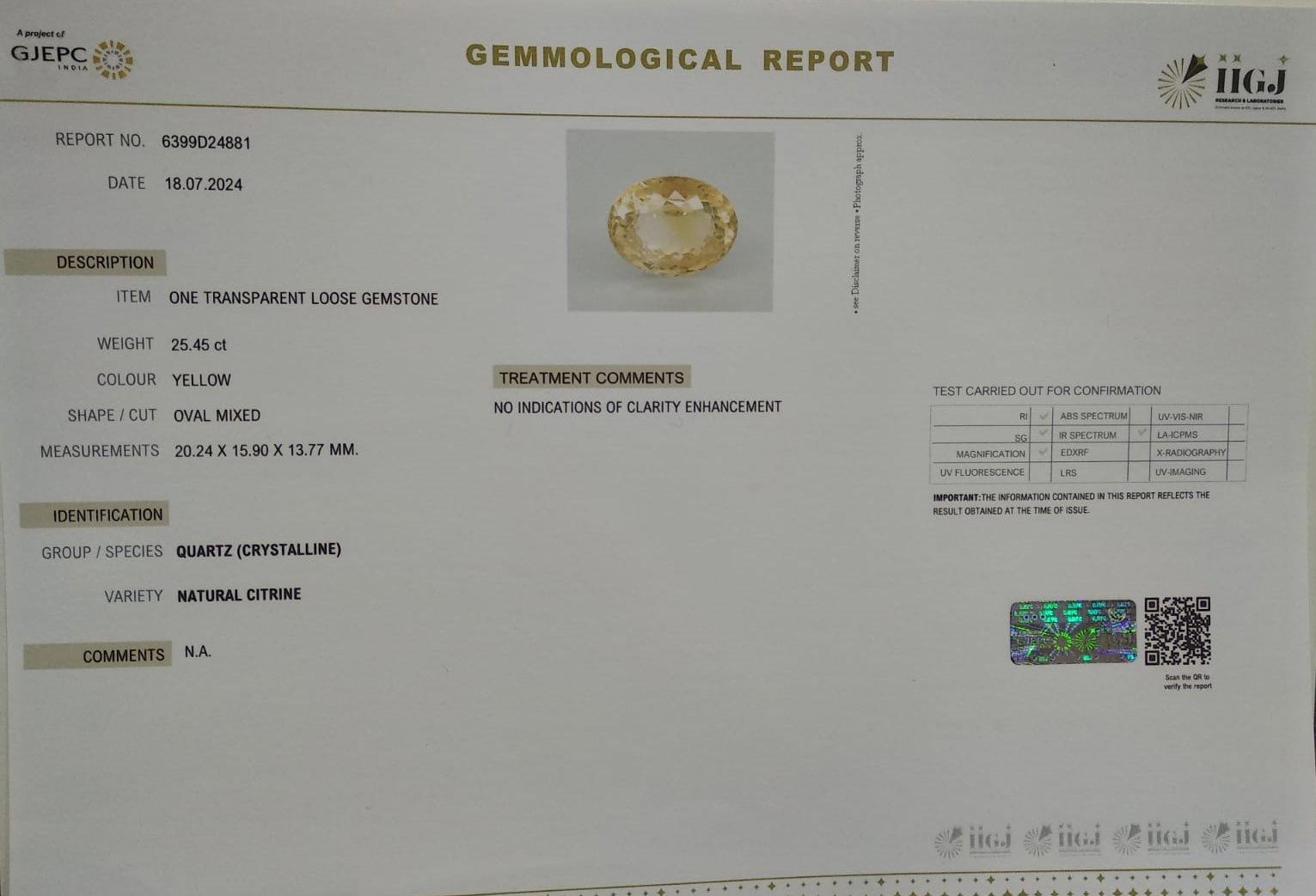 CIT2028 4 6 CITRINE 25.45 Ct.