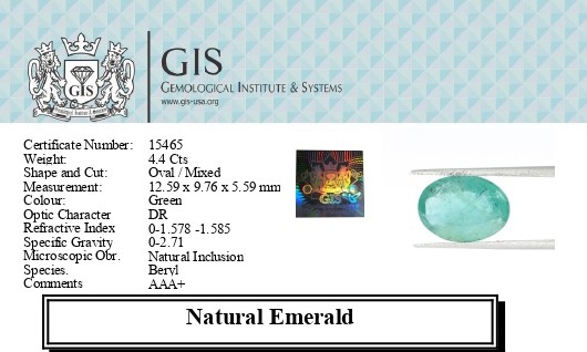 EMERALD 4.4 Ct. EMERALD 4.4 Ct.