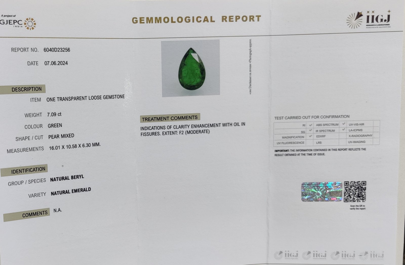 EMRX144 4 1 EMERALD 7.09 Ct.