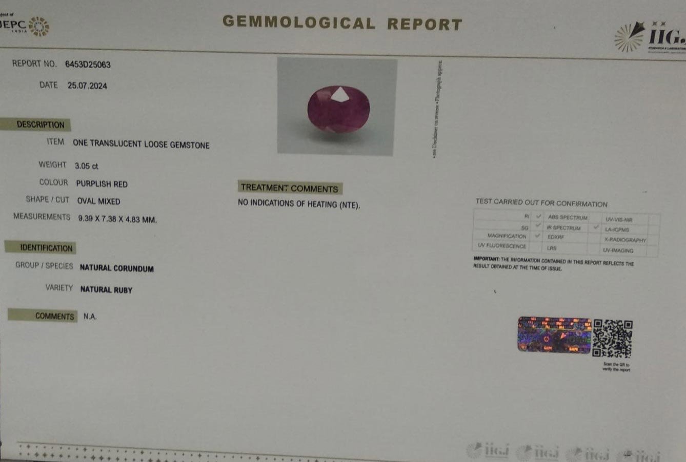 RUB7101 4 3 RUBY 3.19 Ct.