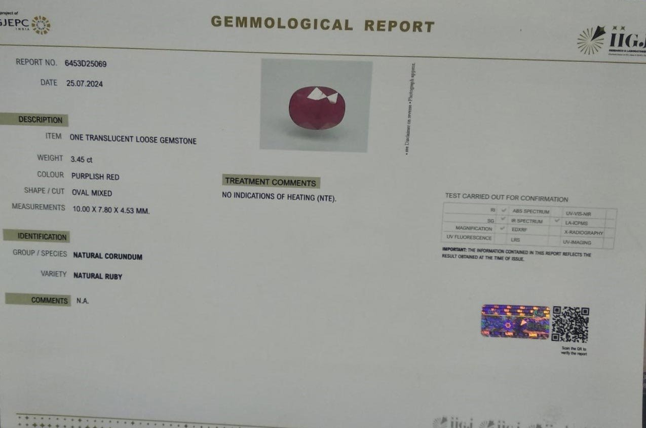 RUB7107 4 3 RUBY 3.45 Ct.