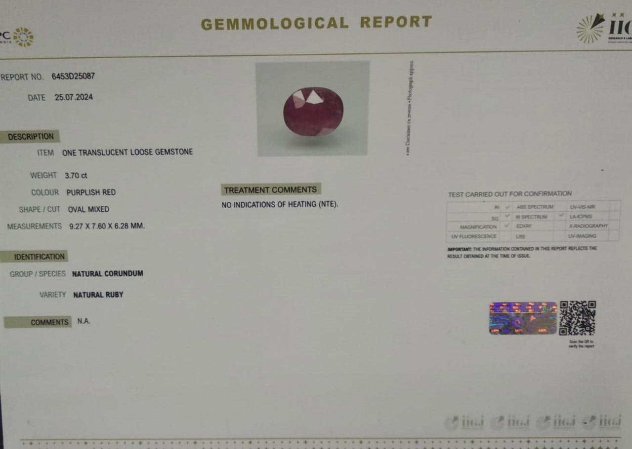 RUB7121 4 RUBY 3.7 Ct.