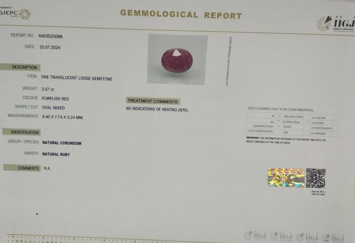 RUB7122 4 RUBY 3.57 Ct.