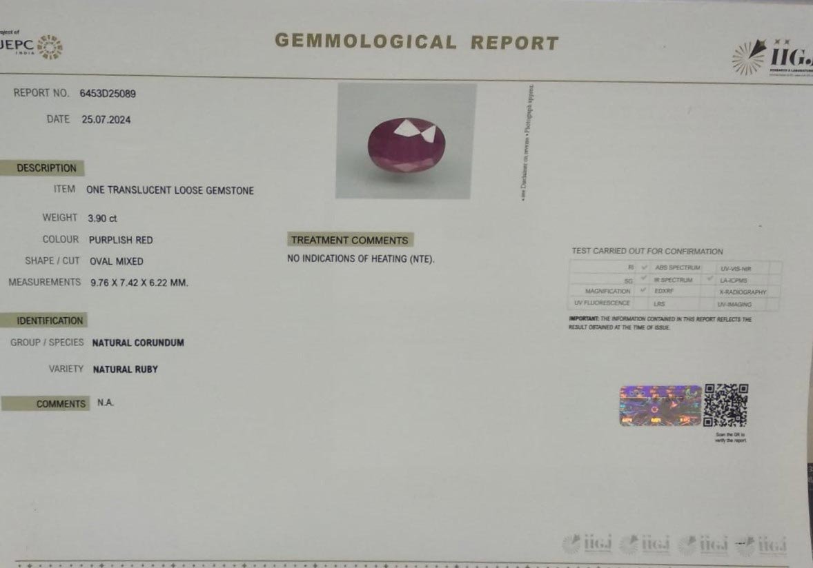 RUB7123 4 RUBY 3.9 Ct.