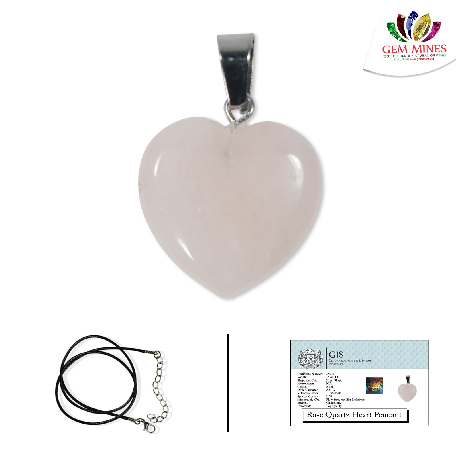 Rose Quartz Heart Pendant