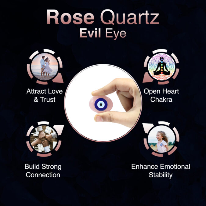 Rose Quartz Evil Eye Coin