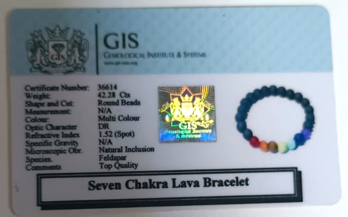 SKL1 FX Seven Chakra Lava Bracelet