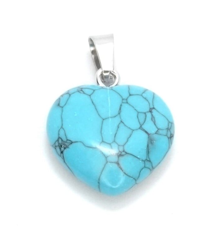 Turquoise Howlite b Turquoise Heart Pendant