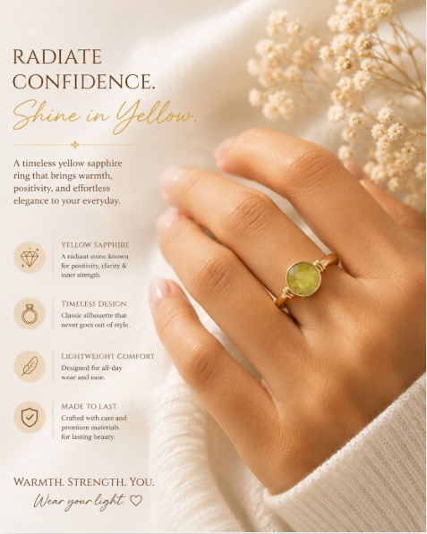 Yellow Sapphire Ring Rs. 3490/- (Pukhraj 5+ Ratti)