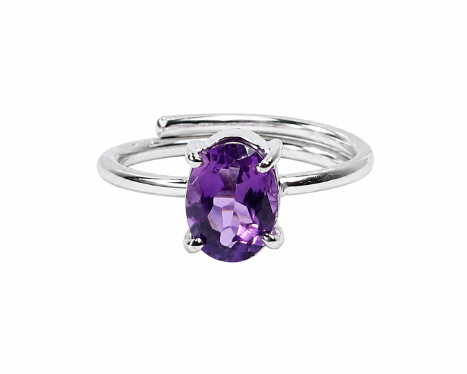 Amethyst Faceted Ring