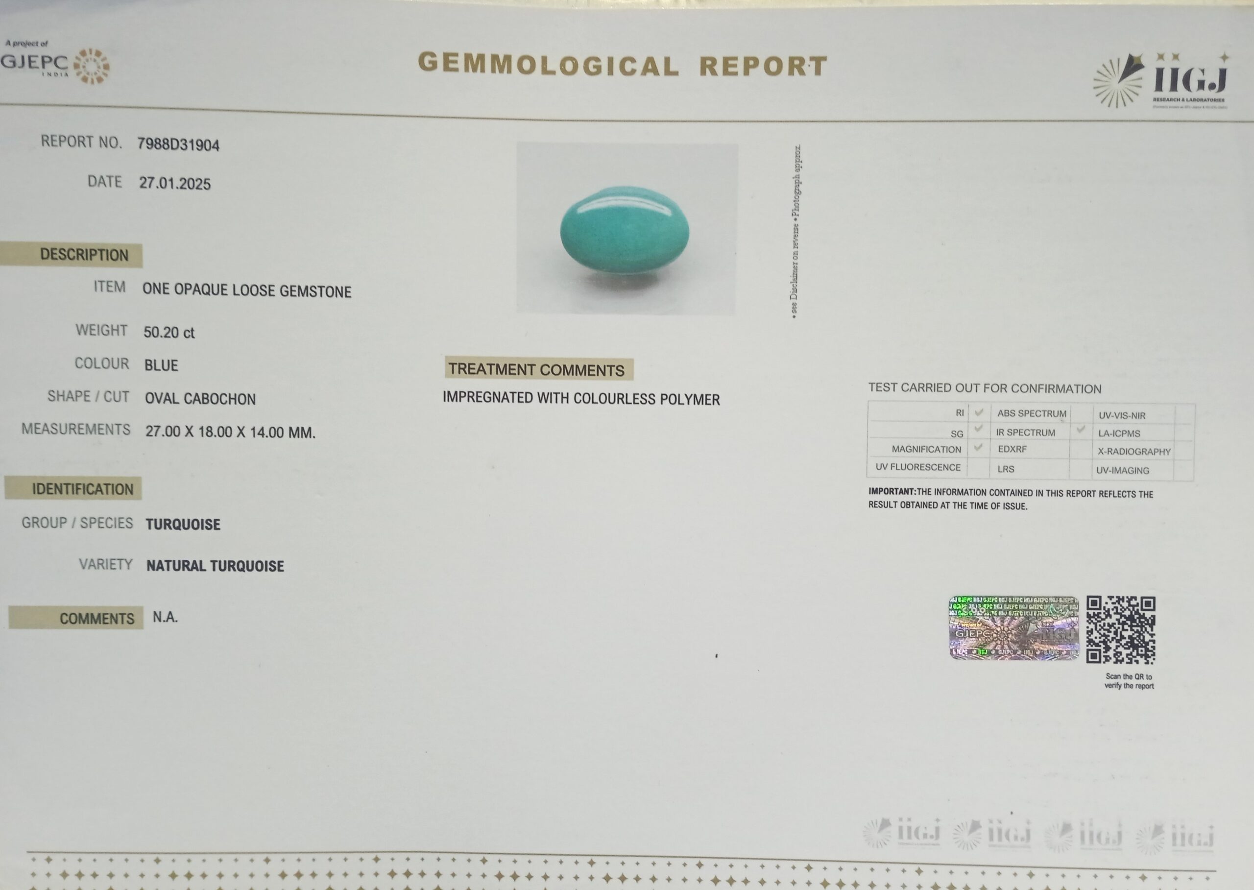 2568 scaled Turquoise 50.2 Ct.
