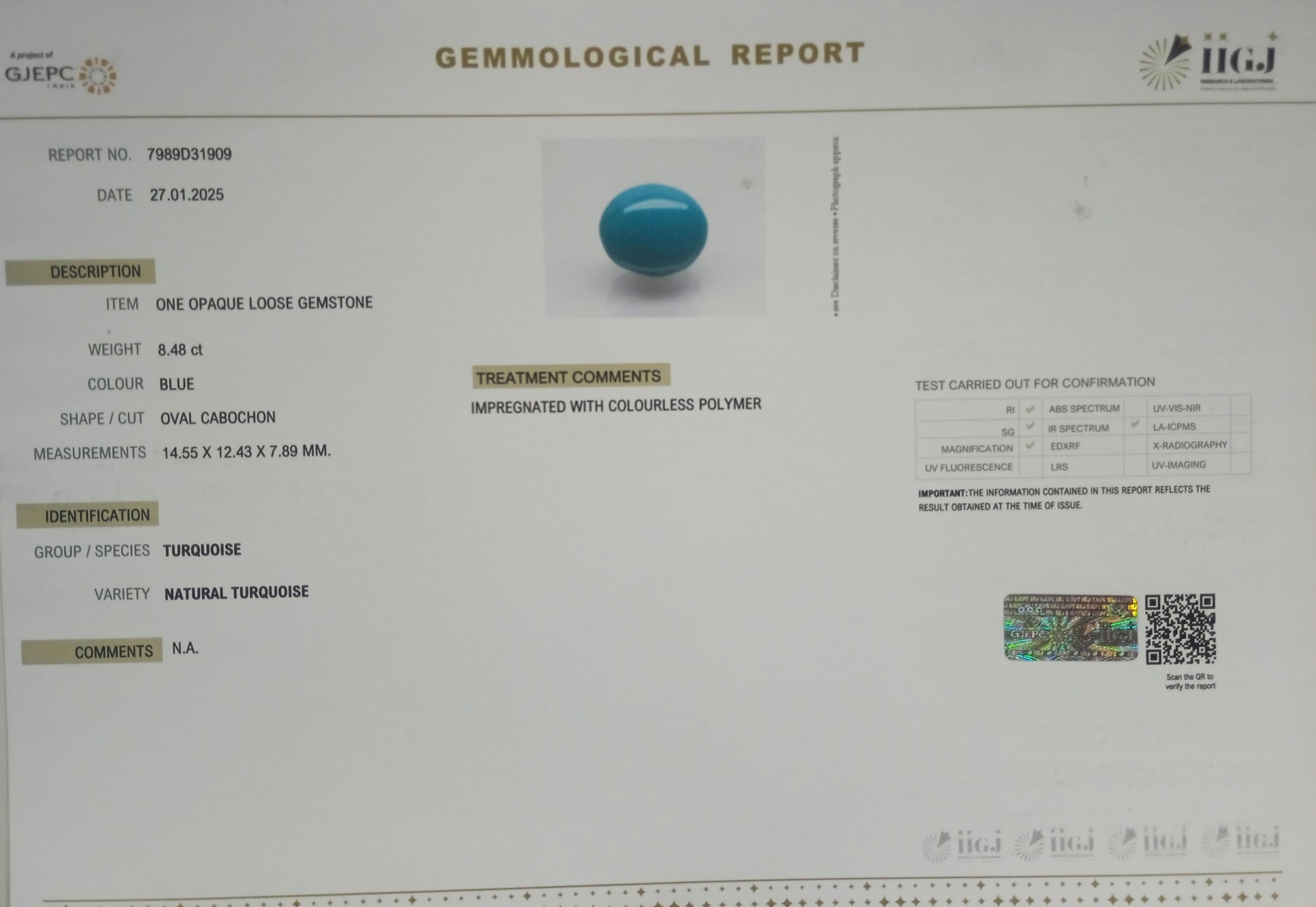 2572 scaled Turquoise 8.48 Ct.