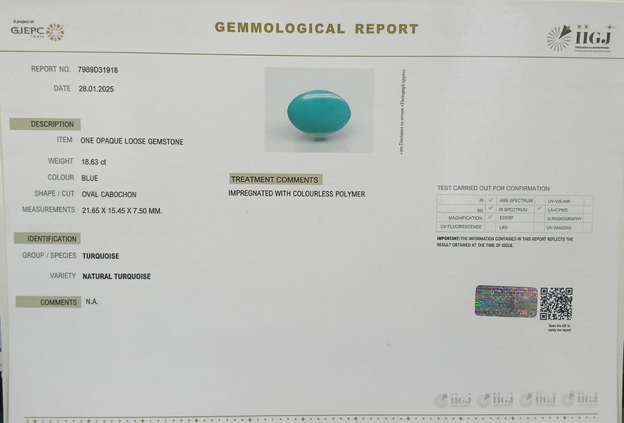 Turquoise 18.63 Ct. 5 2581 Turquoise 18.63 Ct.