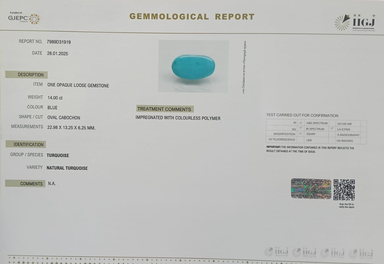 Turquoise 14 Ct. 5 2582 Turquoise 14 Ct.