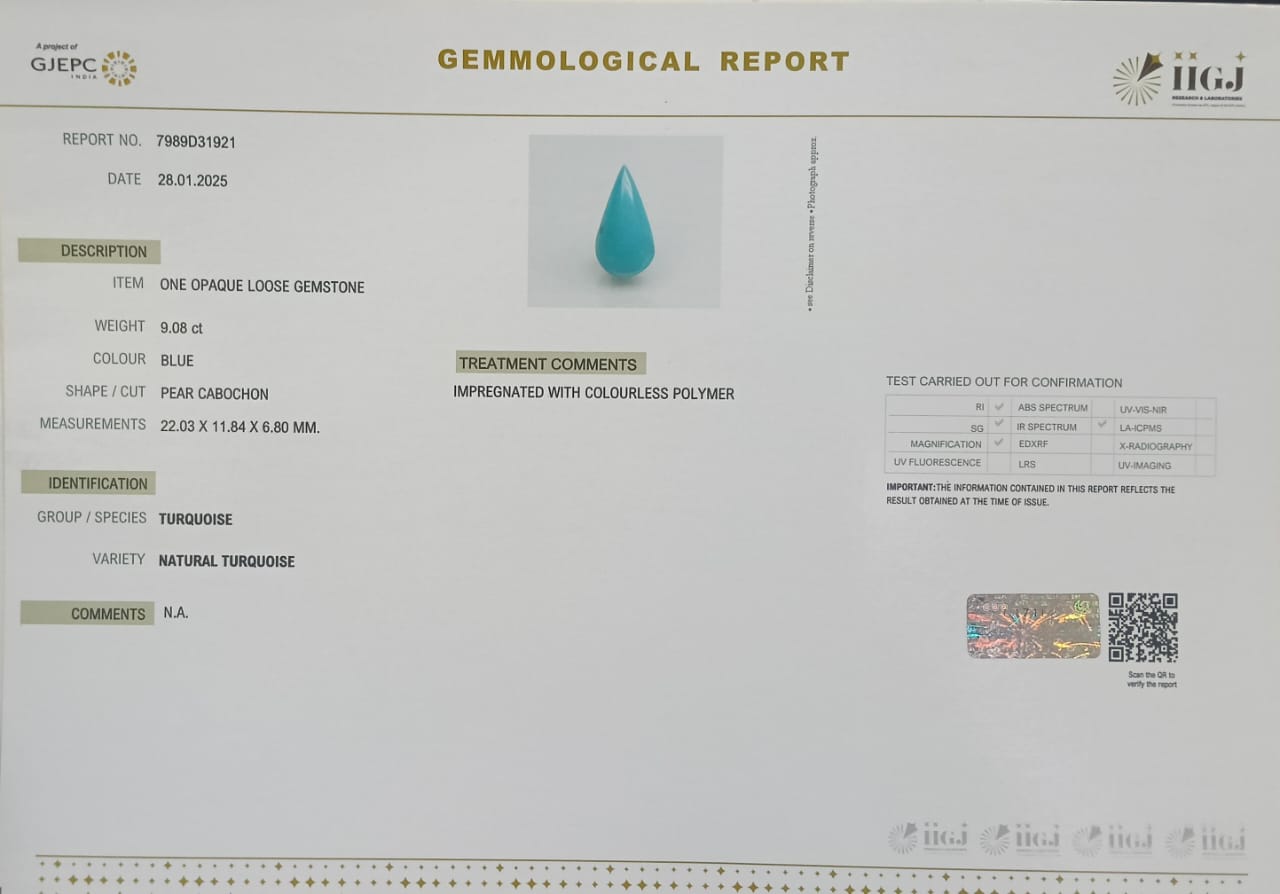 Turquoise 9.08 Ct. 5 2584 Turquoise 9.08 Ct.
