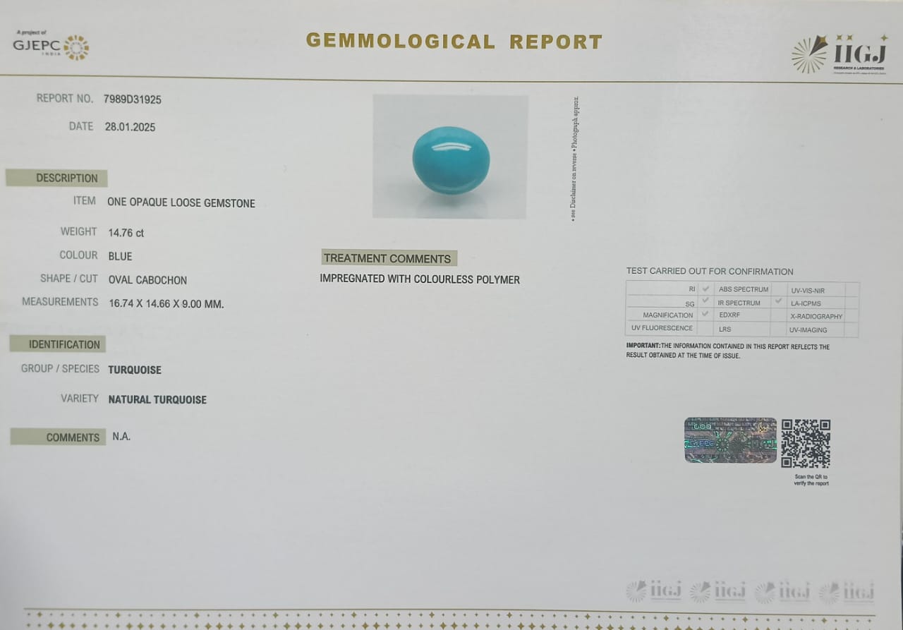 2588 Turquoise 14.76 Ct.