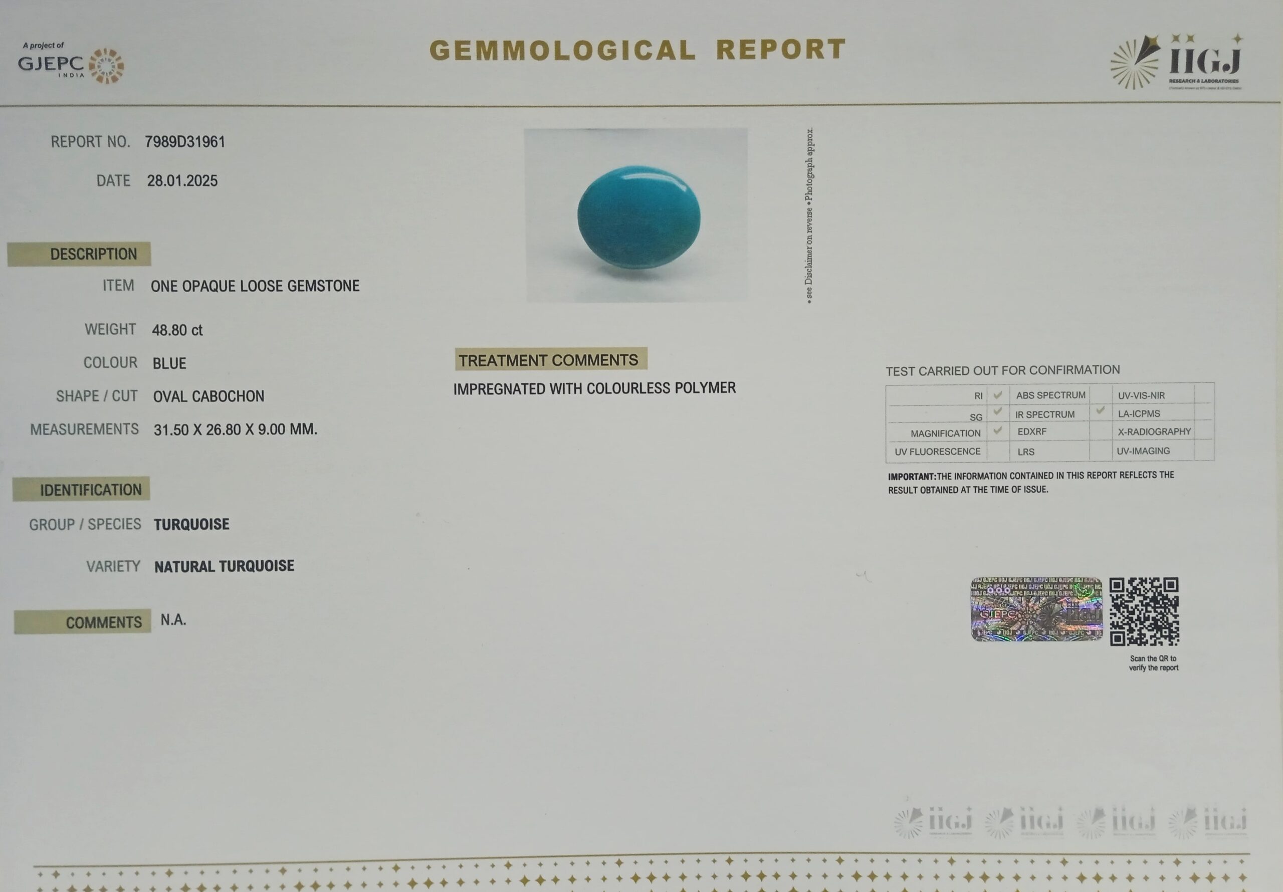 Turquoise 48.8 Ct. 5 2600 scaled Turquoise 48.8 Ct.