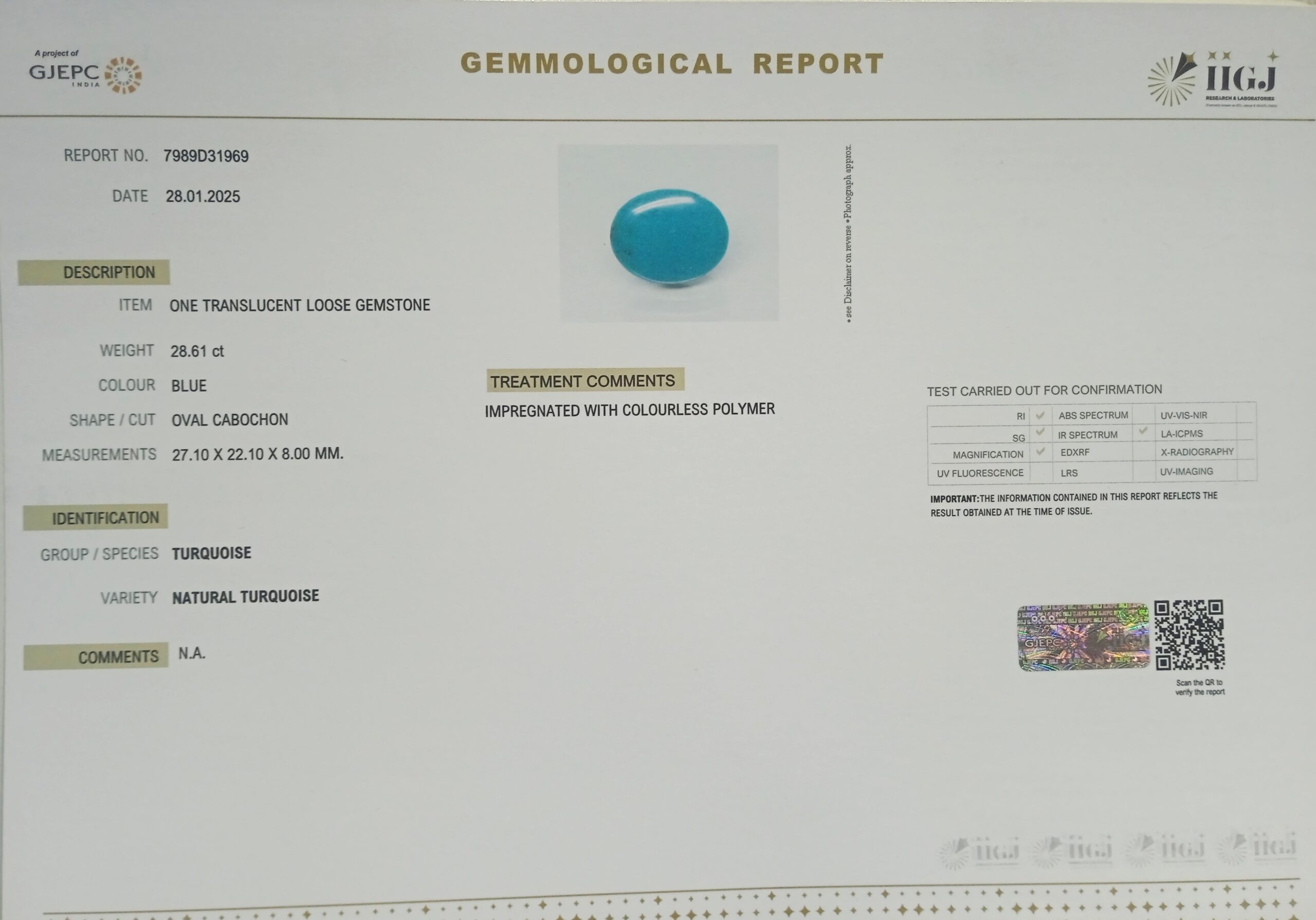 2603 scaled Turquoise 28.61 Ct.