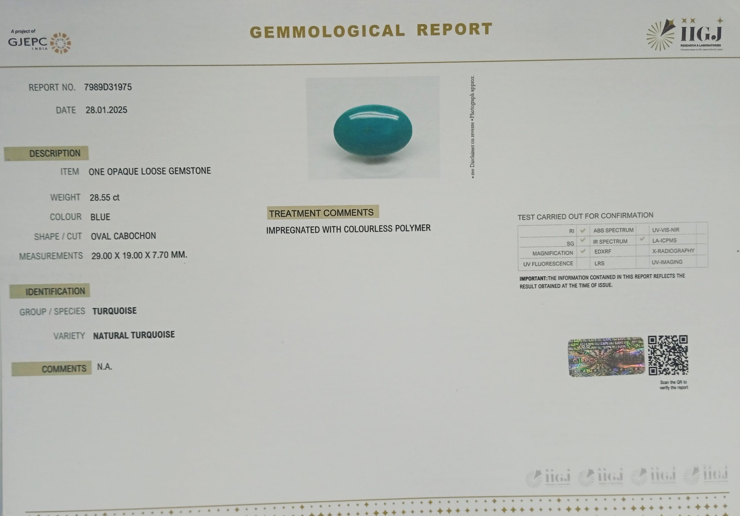 2609 scaled Turquoise 28.55 Ct.