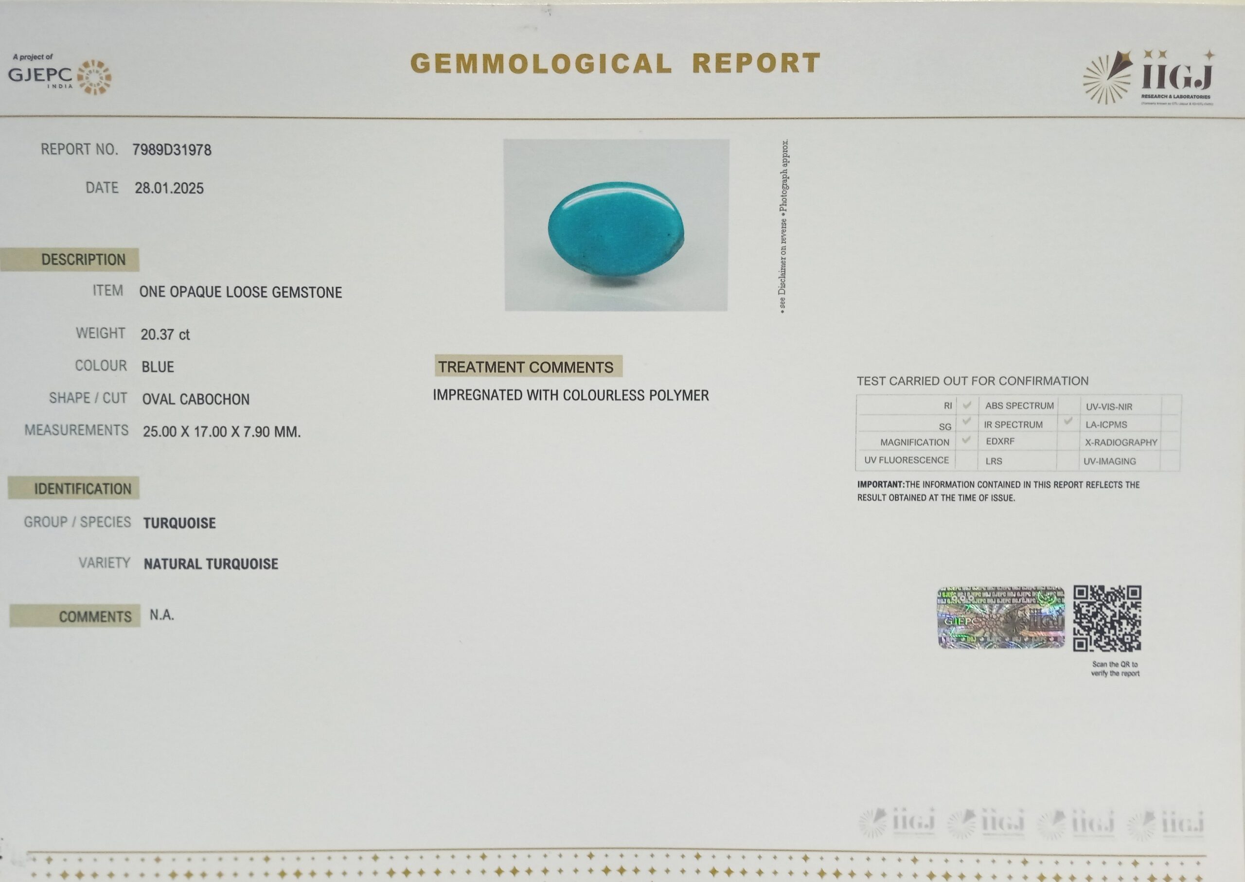 2611 scaled Turquoise 20.37 Ct.