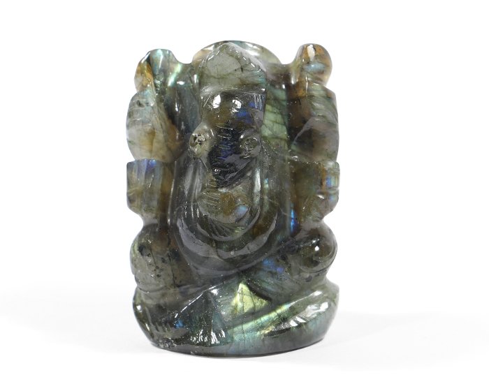 2 1 1 Natural Labradorite Ganesh Ji Statue