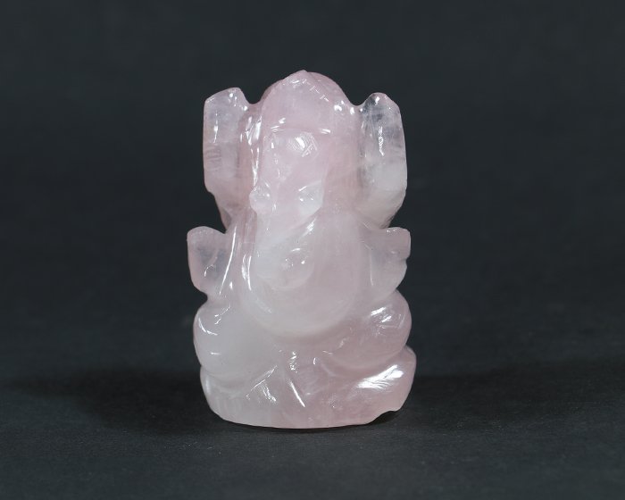 9 1 1 Natural Rose Quartz Ganesh Ji Statue