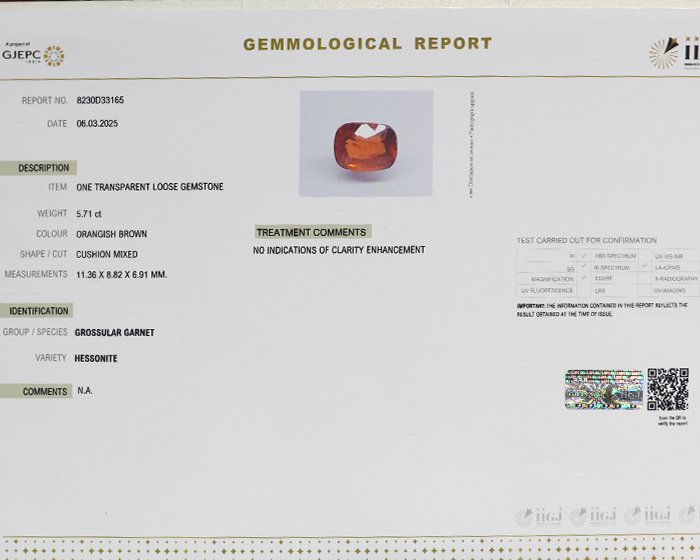 GMD7038 4 Hessonite 5.71 Ct.