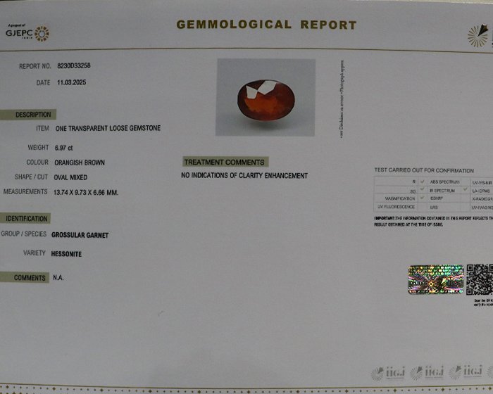 Hessonite 6.97 Ct.