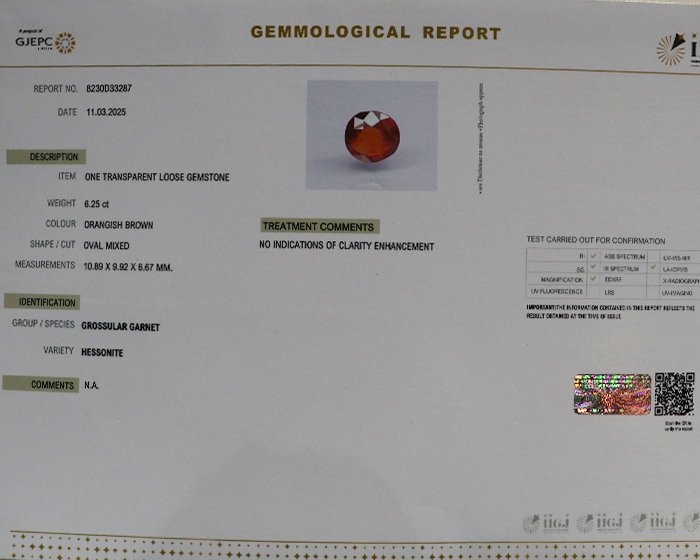 Hessonite 6.25 Ct.