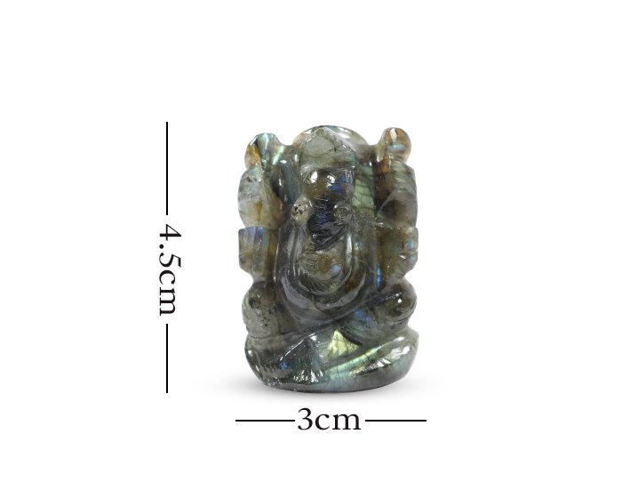 NLBDGS FX 2 Natural Labrodoite Ganesh Ji Statue