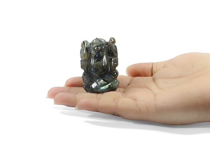 NLBDGS FX 5 Natural Labrodoite Ganesh Ji Statue