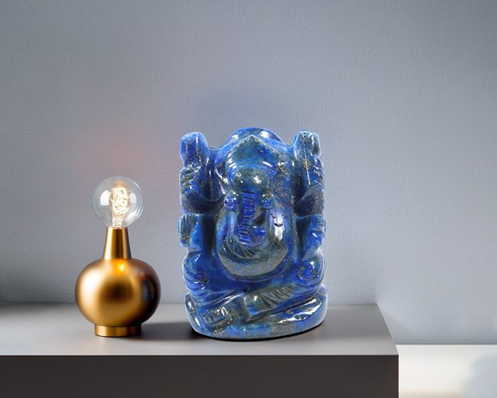 NLZGS FX 3 Natural Lapis Lazuli Ganesh Ji Statue