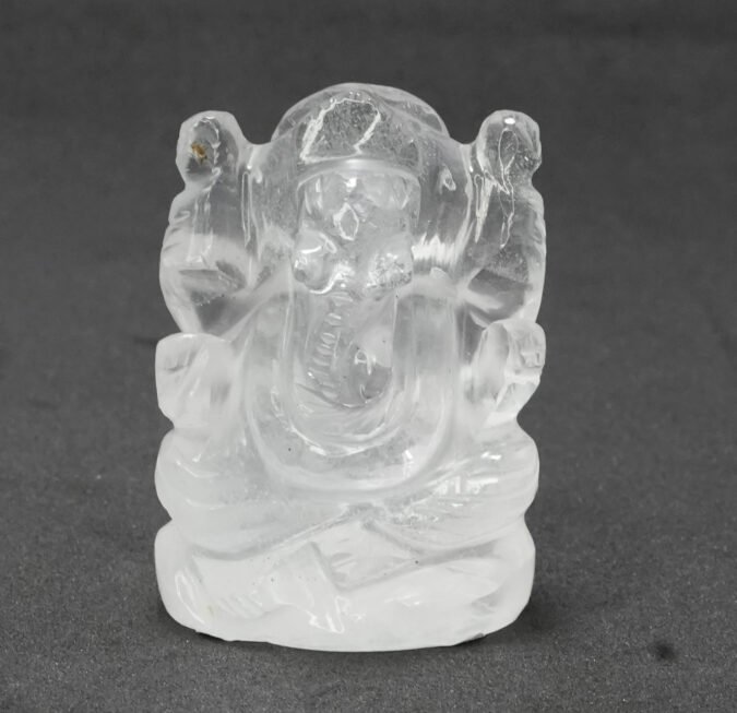 NSPGS FX 1 Natural Sphatik Ganesh Ji Statue