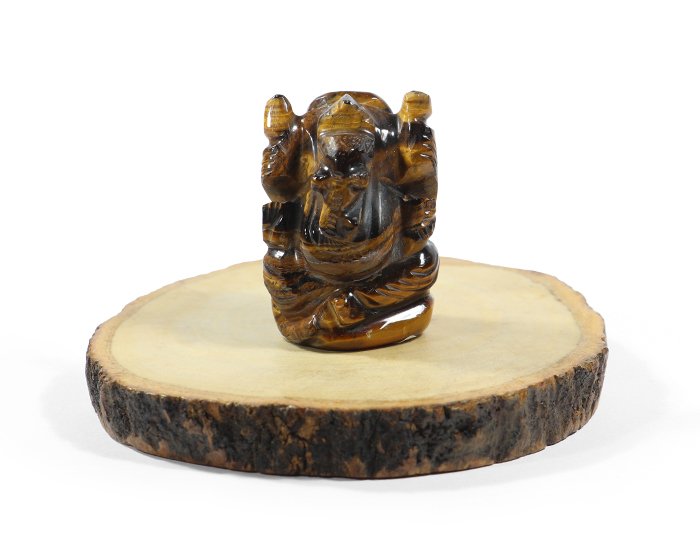 NTEGS FX 4 Natural Tiger's Eye Ganesh Ji Statue