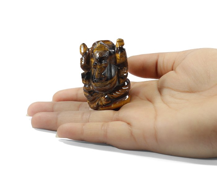 NTEGS FX 5 Natural Tiger's Eye Ganesh Ji Statue