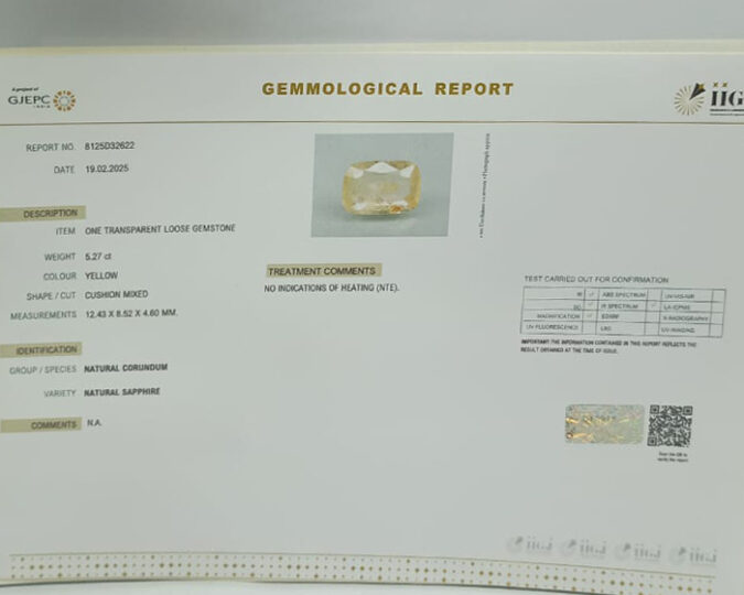 Yellow Sapphire 5.27 Ct. Yellow Sapphire 5.27 Ct.